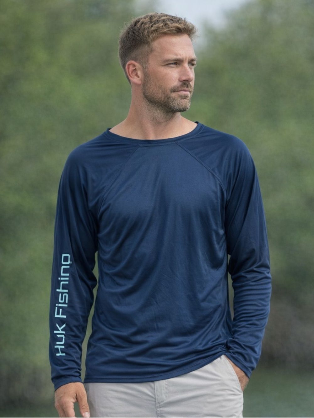 Huk Fishing Blue Vented Long Sleeve T-Shirt